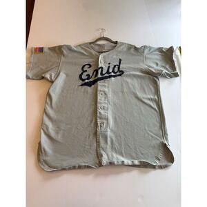 Vintage Southland Athletic Enid Baseball Jersey Grey Button Front Mens 52 USA